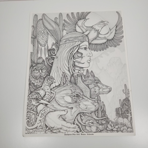 VTG Dan Thompson Fine Arts Advanced Adult Coloring Pages 7 Fantasy Dragon Fairy - Picture 3 of 9